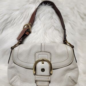 Coach Vintage Soho Cream and Tan Shoulder Bag
